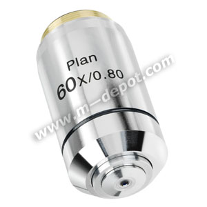 Objective Lens, 60xR Plan Achromat, N.A. 0.85, W.D. 0.19mm - 160mm - DIN Standard